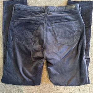 AG The Stevie Ankle slim straight ankle charcoal velvet pants